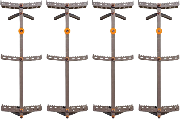 An outdoor hunting game feeder set up in a wooded area. The feeder features a sturdy design with a large barrel and is equipped with a solar panel and timer for automated food dispensing